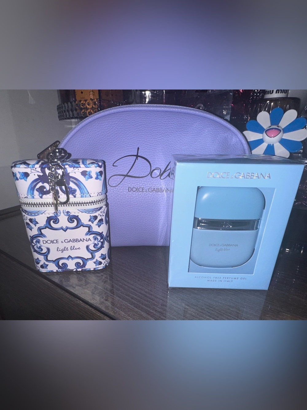 New D&B Light Blue Alcohol Free Perfume Gel, Limited Edition Pouch&Cosmetic Bag - Picture 3 of 17